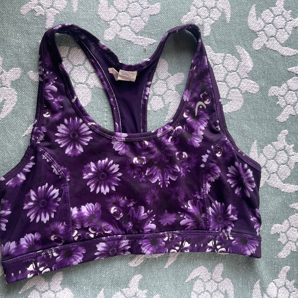 Head Women's Purple Floral Racerback Sports Bra